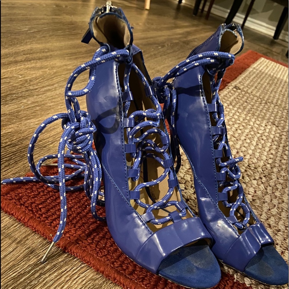 Blue high heels